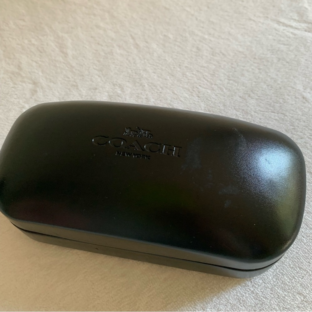 Coach‎ Eyeglass Sunglass Black Hard Case Black Suede Interior Clamshell